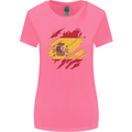 Torn Spain Flag Spanish Day Football Womens Wider Cut T-Shirt Azalea