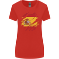 Torn Spain Flag Spanish Day Football Womens Wider Cut T-Shirt Red
