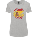 Torn Spain Flag Spanish Day Football Womens Wider Cut T-Shirt Sports Grey