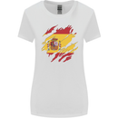 Torn Spain Flag Spanish Day Football Womens Wider Cut T-Shirt White