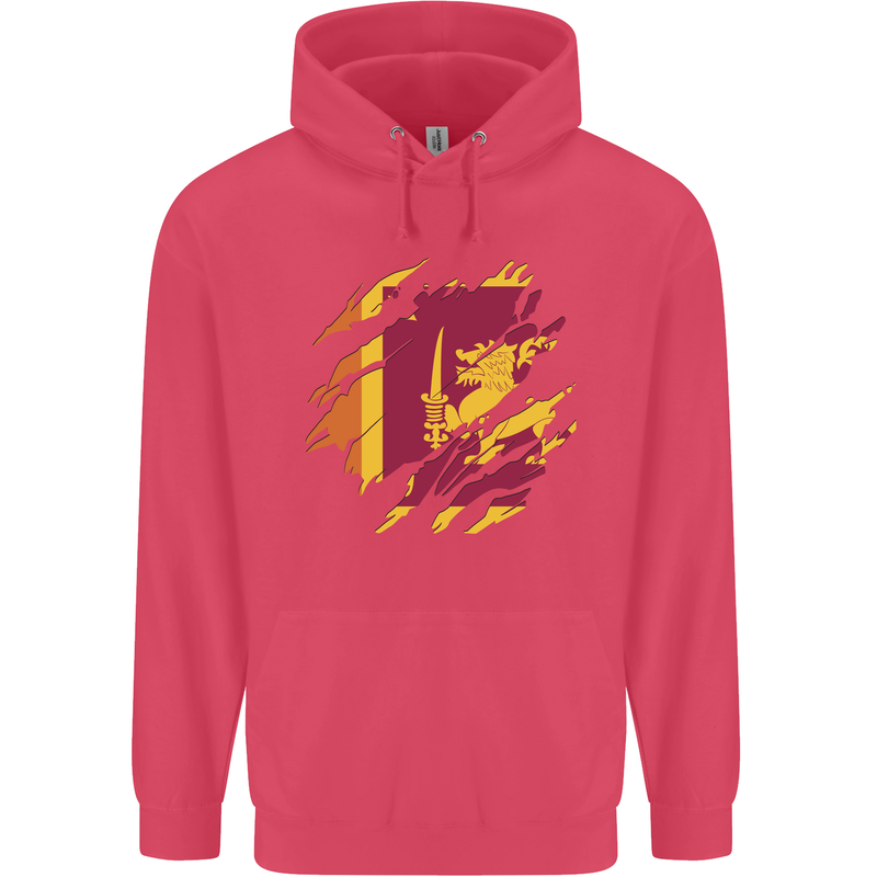 Torn Sri Lankan Flag Sri Lanka Day Football Childrens Kids Hoodie Heliconia