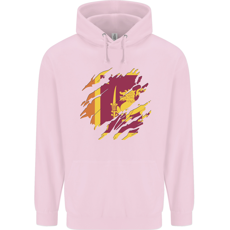 Torn Sri Lankan Flag Sri Lanka Day Football Childrens Kids Hoodie Light Pink