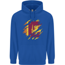 Torn Sri Lankan Flag Sri Lanka Day Football Childrens Kids Hoodie Royal Blue