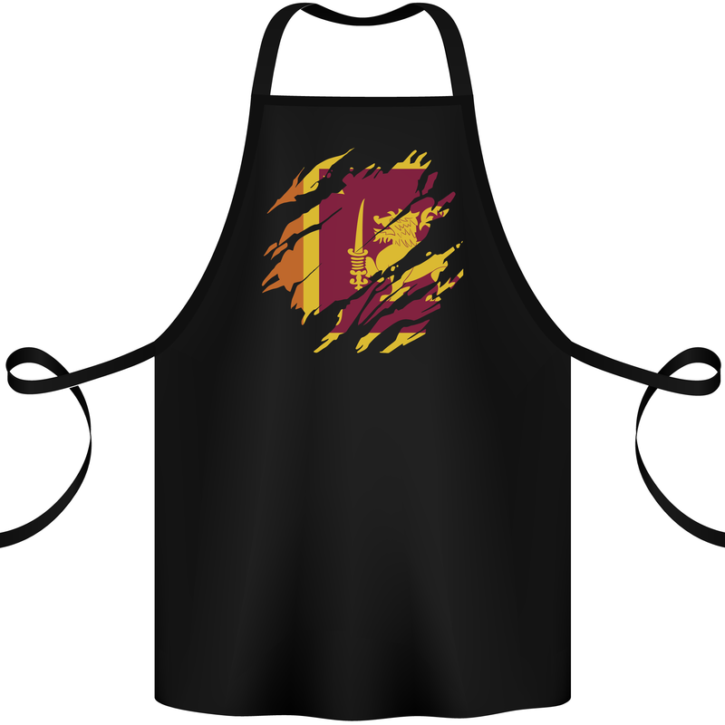 Torn Sri Lankan Flag Sri Lanka Day Football Cotton Apron 100% Organic Black