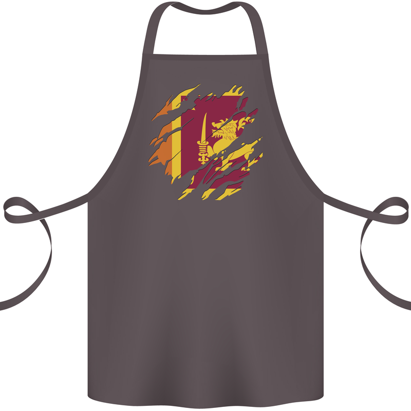 Torn Sri Lankan Flag Sri Lanka Day Football Cotton Apron 100% Organic Dark Grey