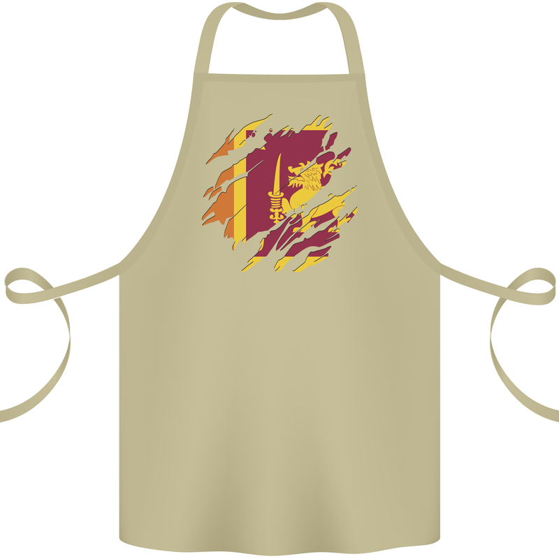 Torn Sri Lankan Flag Sri Lanka Day Football Cotton Apron 100% Organic Khaki