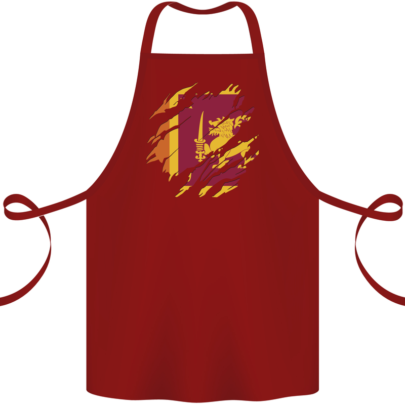 Torn Sri Lankan Flag Sri Lanka Day Football Cotton Apron 100% Organic Maroon