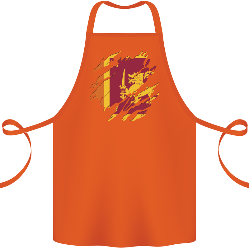 Torn Sri Lankan Flag Sri Lanka Day Football Cotton Apron 100% Organic Orange