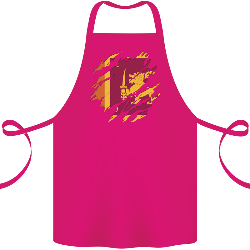 Torn Sri Lankan Flag Sri Lanka Day Football Cotton Apron 100% Organic Pink