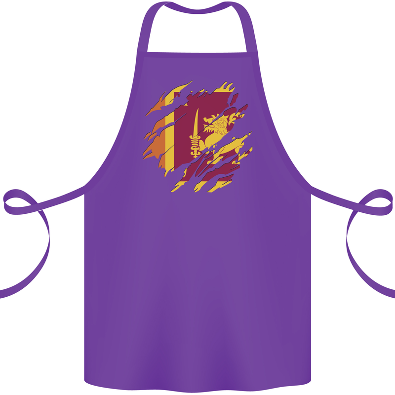 Torn Sri Lankan Flag Sri Lanka Day Football Cotton Apron 100% Organic Purple