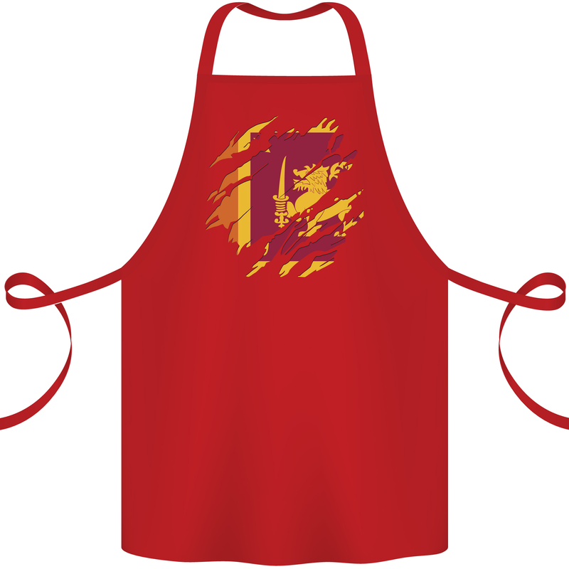 Torn Sri Lankan Flag Sri Lanka Day Football Cotton Apron 100% Organic Red