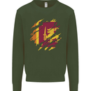 Torn Sri Lankan Flag Sri Lanka Day Football Kids Sweatshirt Jumper Forest Green