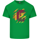 Torn Sri Lankan Flag Sri Lanka Day Football Kids T-Shirt Childrens Irish Green