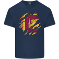 Torn Sri Lankan Flag Sri Lanka Day Football Kids T-Shirt Childrens Navy Blue