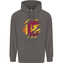 Torn Sri Lankan Flag Sri Lanka Day Football Mens 80% Cotton Hoodie Charcoal