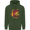 Torn Sri Lankan Flag Sri Lanka Day Football Mens 80% Cotton Hoodie Forest Green