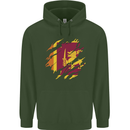 Torn Sri Lankan Flag Sri Lanka Day Football Mens 80% Cotton Hoodie Forest Green