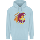 Torn Sri Lankan Flag Sri Lanka Day Football Mens 80% Cotton Hoodie Light Blue