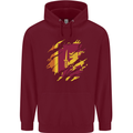 Torn Sri Lankan Flag Sri Lanka Day Football Mens 80% Cotton Hoodie Maroon
