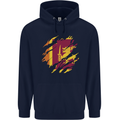 Torn Sri Lankan Flag Sri Lanka Day Football Mens 80% Cotton Hoodie Navy Blue