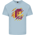 Torn Sri Lankan Flag Sri Lanka Day Football Mens Cotton T-Shirt Tee Top Light Blue