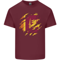 Torn Sri Lankan Flag Sri Lanka Day Football Mens Cotton T-Shirt Tee Top Maroon