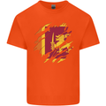 Torn Sri Lankan Flag Sri Lanka Day Football Mens Cotton T-Shirt Tee Top Orange
