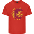 Torn Sri Lankan Flag Sri Lanka Day Football Mens Cotton T-Shirt Tee Top Red