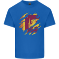 Torn Sri Lankan Flag Sri Lanka Day Football Mens Cotton T-Shirt Tee Top Royal Blue
