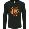 Torn Sri Lankan Flag Sri Lanka Day Football Mens Long Sleeve T-Shirt Black