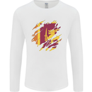 Torn Sri Lankan Flag Sri Lanka Day Football Mens Long Sleeve T-Shirt White