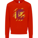 Torn Sri Lankan Flag Sri Lanka Day Football Mens Sweatshirt Jumper Bright Red