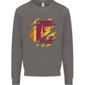 Torn Sri Lankan Flag Sri Lanka Day Football Mens Sweatshirt Jumper Charcoal