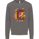 Torn Sri Lankan Flag Sri Lanka Day Football Mens Sweatshirt Jumper Charcoal