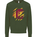 Torn Sri Lankan Flag Sri Lanka Day Football Mens Sweatshirt Jumper Forest Green