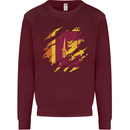 Torn Sri Lankan Flag Sri Lanka Day Football Mens Sweatshirt Jumper Maroon