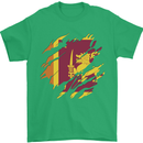 Torn Sri Lankan Flag Sri Lanka Day Football Mens T-Shirt 100% Cotton Irish Green