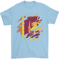 Torn Sri Lankan Flag Sri Lanka Day Football Mens T-Shirt 100% Cotton Light Blue