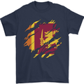 Torn Sri Lankan Flag Sri Lanka Day Football Mens T-Shirt 100% Cotton Navy Blue