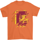 Torn Sri Lankan Flag Sri Lanka Day Football Mens T-Shirt 100% Cotton Orange