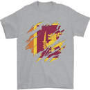 Torn Sri Lankan Flag Sri Lanka Day Football Mens T-Shirt 100% Cotton Sports Grey