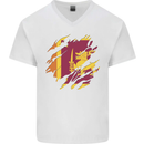 Torn Sri Lankan Flag Sri Lanka Day Football Mens V-Neck Cotton T-Shirt White