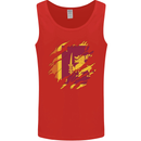 Torn Sri Lankan Flag Sri Lanka Day Football Mens Vest Tank Top Red