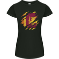 Torn Sri Lankan Flag Sri Lanka Day Football Womens Petite Cut T-Shirt Black