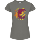 Torn Sri Lankan Flag Sri Lanka Day Football Womens Petite Cut T-Shirt Charcoal