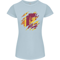 Torn Sri Lankan Flag Sri Lanka Day Football Womens Petite Cut T-Shirt Light Blue