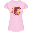 Torn Sri Lankan Flag Sri Lanka Day Football Womens Petite Cut T-Shirt Light Pink