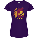 Torn Sri Lankan Flag Sri Lanka Day Football Womens Petite Cut T-Shirt Purple