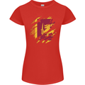 Torn Sri Lankan Flag Sri Lanka Day Football Womens Petite Cut T-Shirt Red