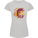 Torn Sri Lankan Flag Sri Lanka Day Football Womens Petite Cut T-Shirt Sports Grey